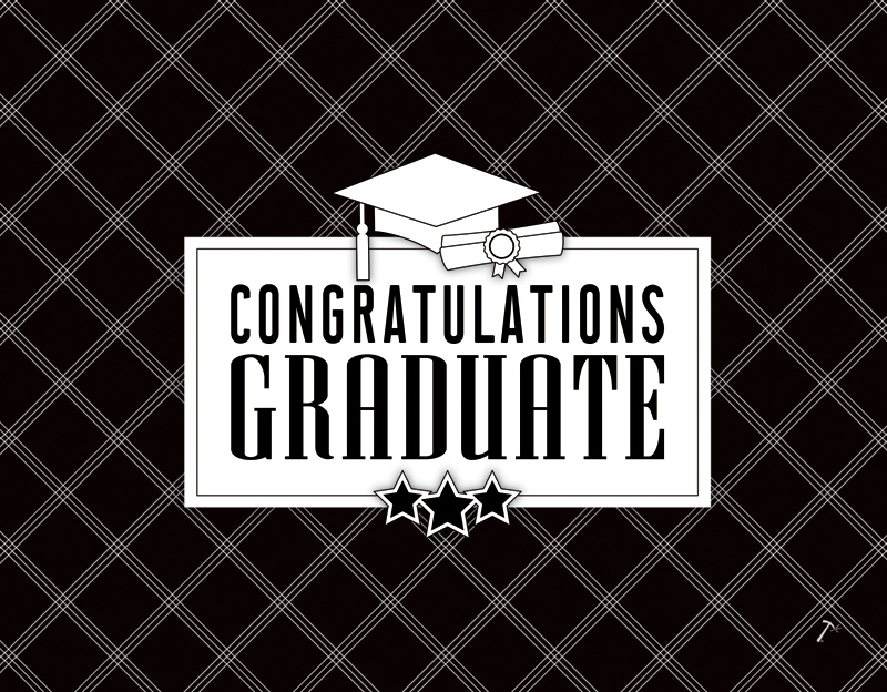 Black and White Graduation Gift Box Sleeve for 2 Piece Sets