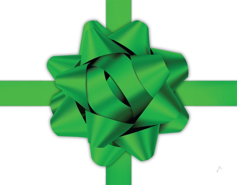 Green Ribbon Gift Box Sleeve for 2 Piece Sets