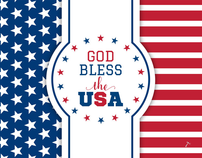 Patriotic God Bless America Gift Box Sleeve for 2 Piece Sets