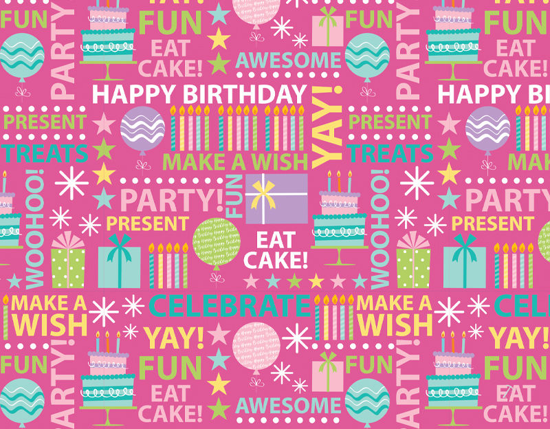 Pink Happy Birthday Gift Box Sleeve for 2 Piece Sets