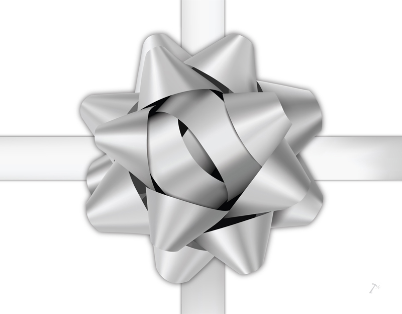 Silver Ribbon Gift Box Sleeve for 2 Piece Sets