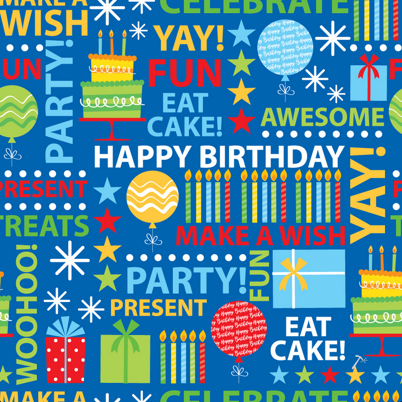 Happy Birthday Blue Words Gift Box Sleeve