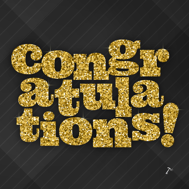 Congratulations Gold Glitter Gift Box Sleeve