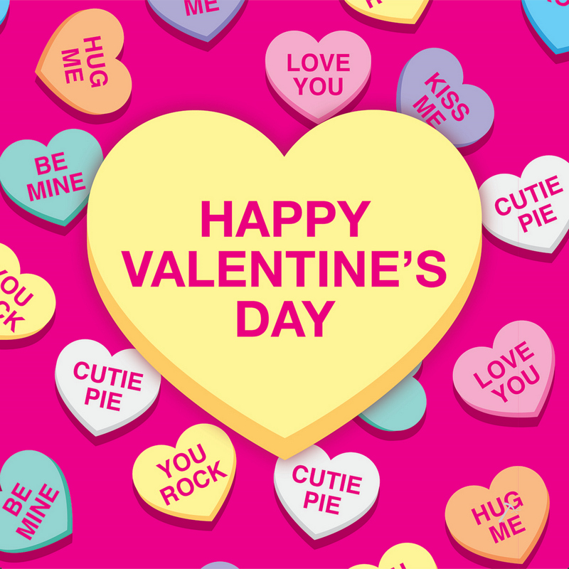 Happy Valentines Day Candy Hearts Gift Box Sleeve