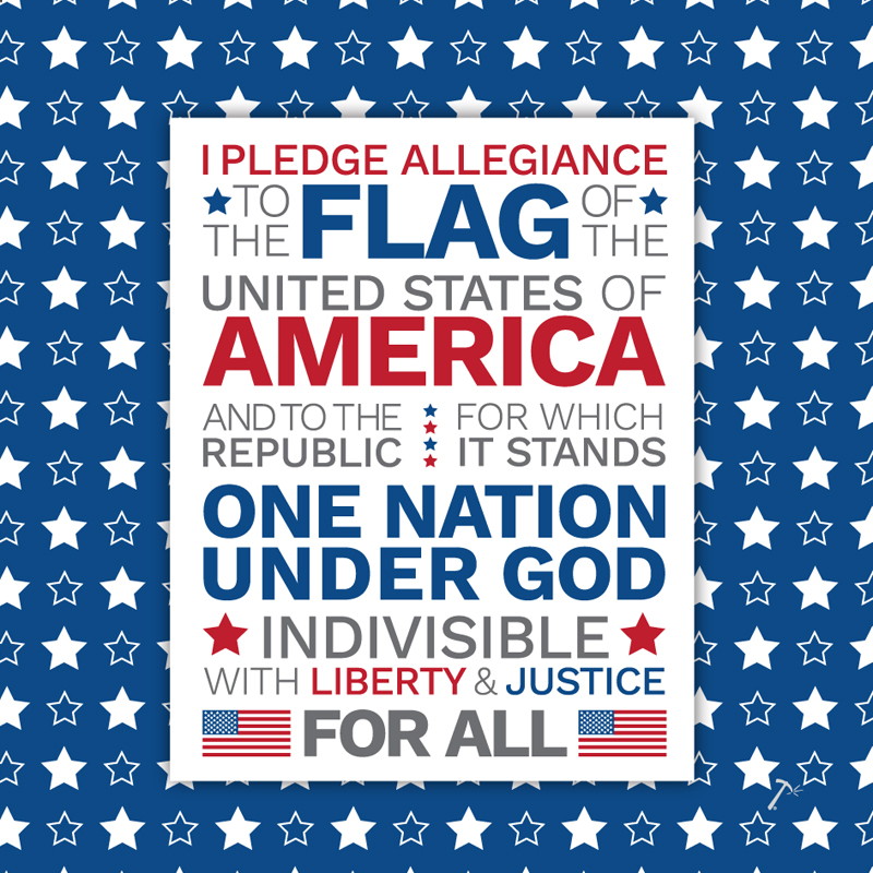 Pledge of Allegiance Blue Gift Box Sleeve
