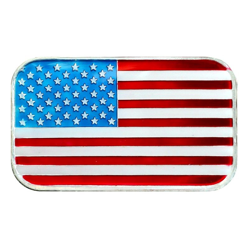 American Flag Silver Bar