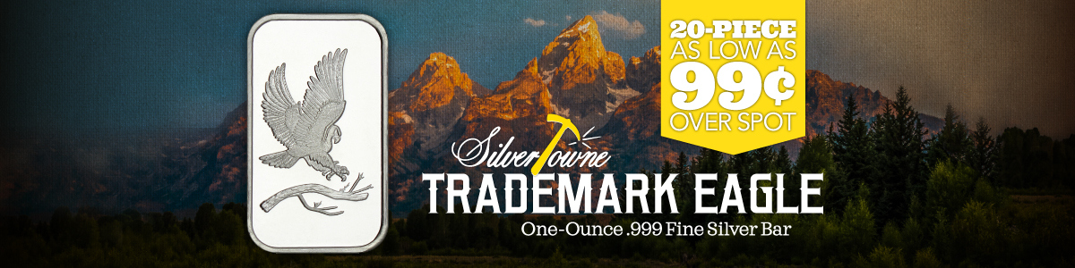 1 Ounce Eagle Design SilverTowne Trademark Silver Bars 1 Ounce Eagle Design SilverTowne Trademark Silver Bars