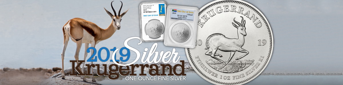 2019 Silver South African Krugerrand BU Coins 2019 Silver South African Krugerrand BU Coins