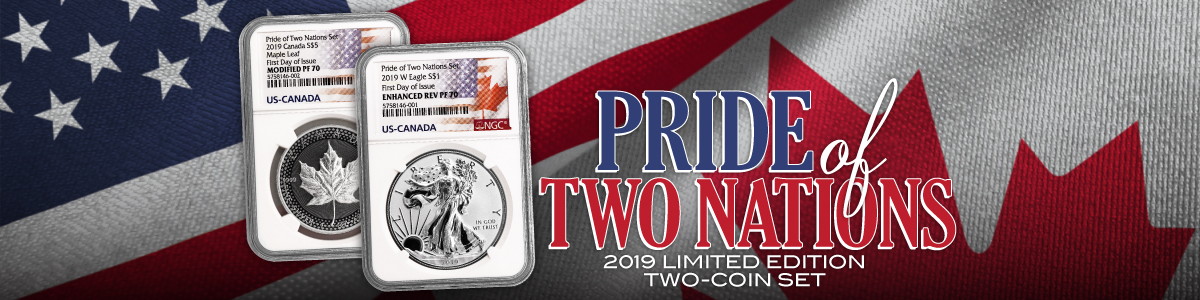 2019 Pride of Two Nations 2 Coin Set for United States and Canada 2019 Pride of Two Nations 2 Coin Set for United States and Canada