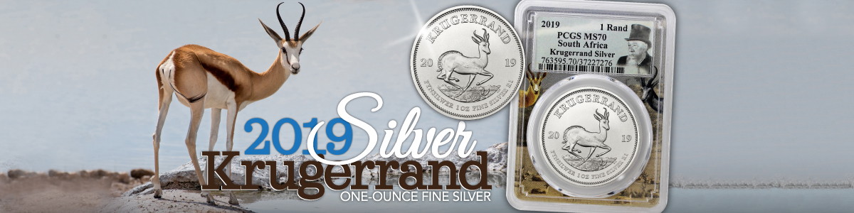 2019 Silver South African Krugerrand BU Coins 2019 Silver South African Krugerrand BU Coins