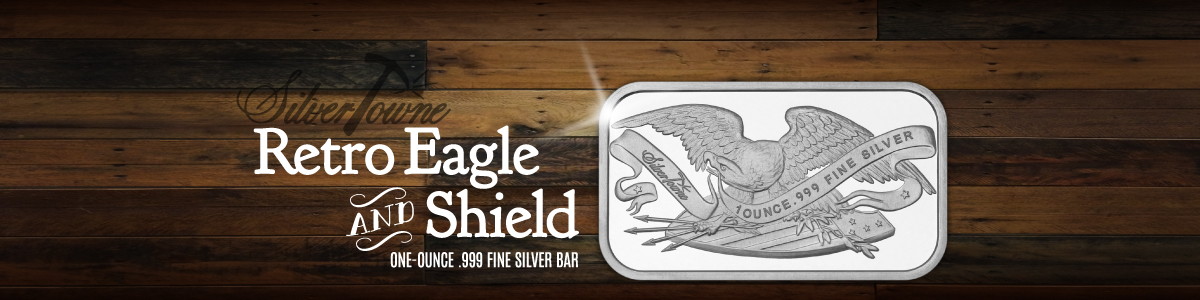 1 Ounce SilverTowne Eagle and Shield Bars 1 Ounce SilverTowne Eagle and Shield Bars