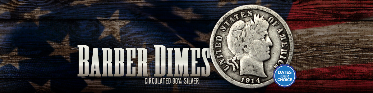 90% Silver Barber Dimes Numismatic Bullion 90% Silver Barber Dimes Numismatic Bullion
