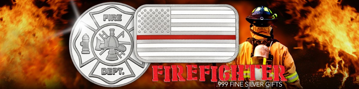Firefighter Firemen Silver Bullion Firefighter Firemen Silver Bullion