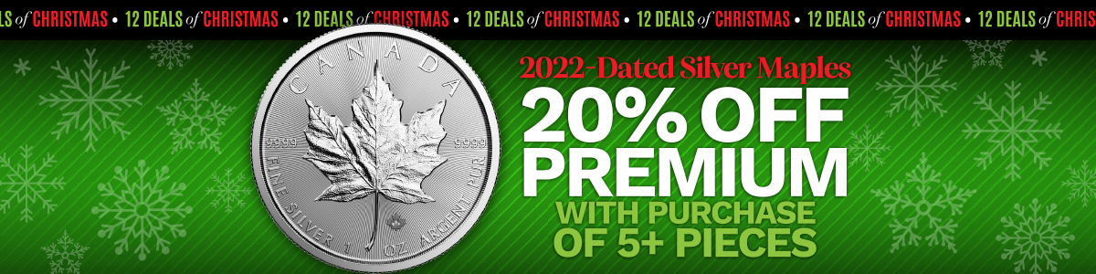 2022 Dated Canadian Silver Maple Leafs Bullion Coins 2022 Dated Canadian Silver Maple Leafs Bullion Coins