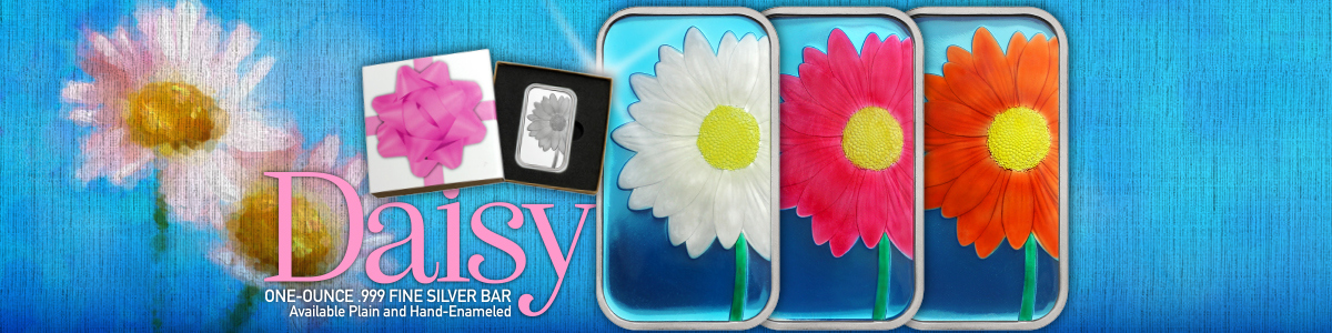 Daisy Flower Keepsake .999 Silver Bars