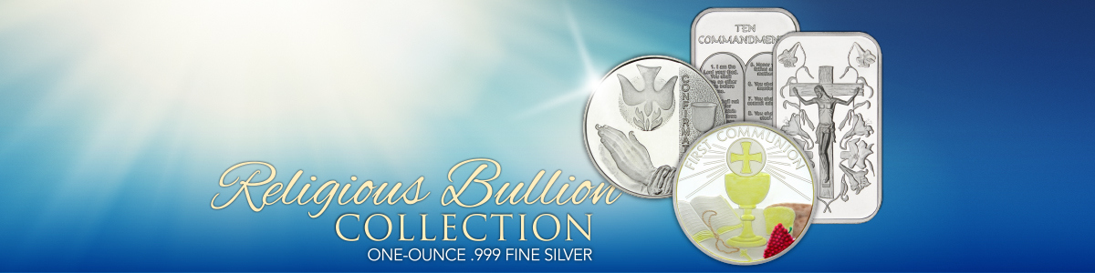 Religious Themed Silver Bullion Bars and Rounds as Gifts