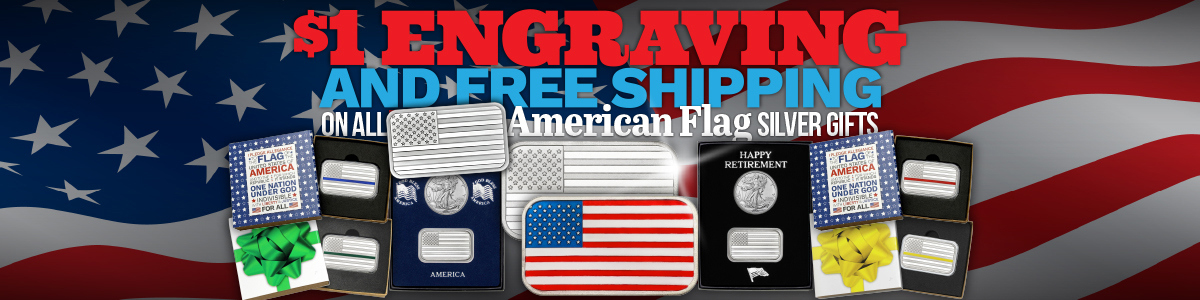 Free Shipping and $1 Engraving on all Engravable American Flag Bars Free Shipping and $1 Engraving on all Engravable American Flag Bars