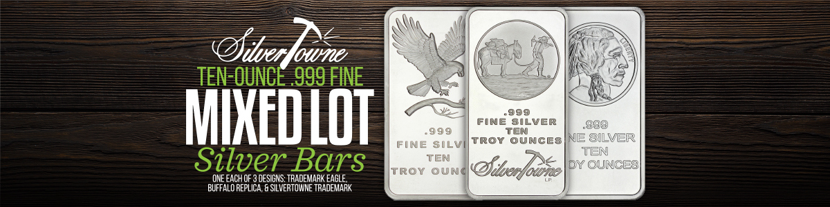 Mixed Lots of SilverTowne Minted Silver Bullion Designs Mixed Lots of SilverTowne Minted Silver Bullion Designs