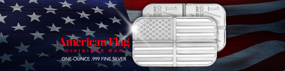 American Flag Divisible 1oz Silver Bars by SilverTowne Mint American Flag Divisible 1oz Silver Bars by SilverTowne Mint