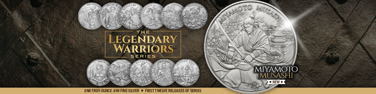 Eric Bloodaxe, Julius Caesar, Achilles, Alexander the Great, Genghis Khan, Geronimo, Joan of Arc, Spartacus, Hannibal, Leonidas I and Sitting Bull: Legendary Silver Warriors Series