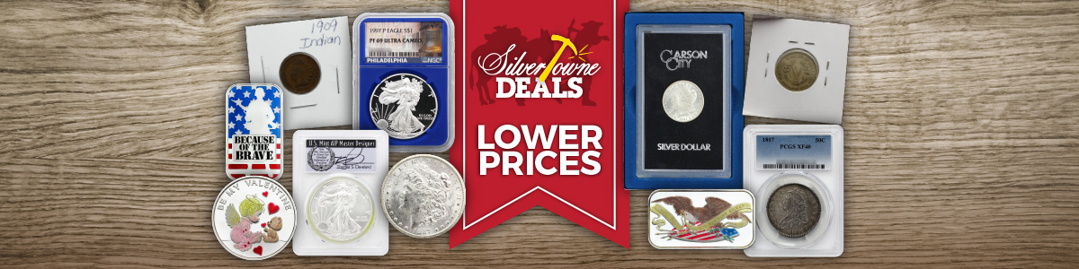 SilverTowne Deals on Coins, Bullion and Limited Items; Changes Daily SilverTowne Deals on Coins, Bullion and Limited Items; Changes Daily