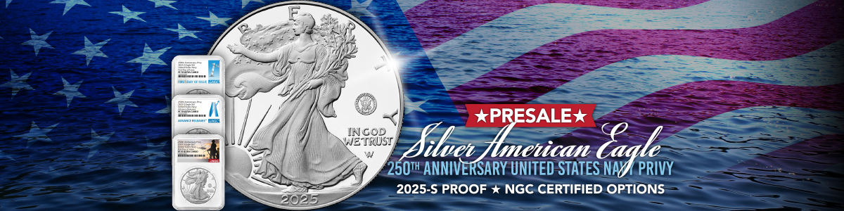Pre-Sale 2025 S US Navy Privy Silver American Eagle Proof Coins Pre-Sale 2025 S US Navy Privy Silver American Eagle Proof Coins