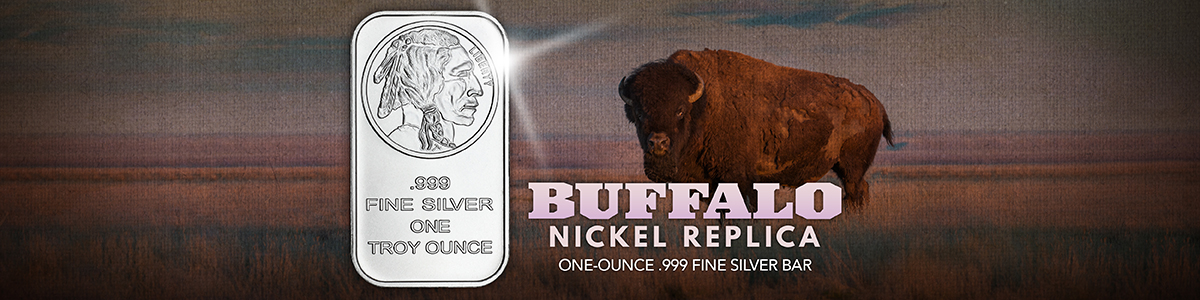 1 Ounce Buffalo Replica Silver Bars