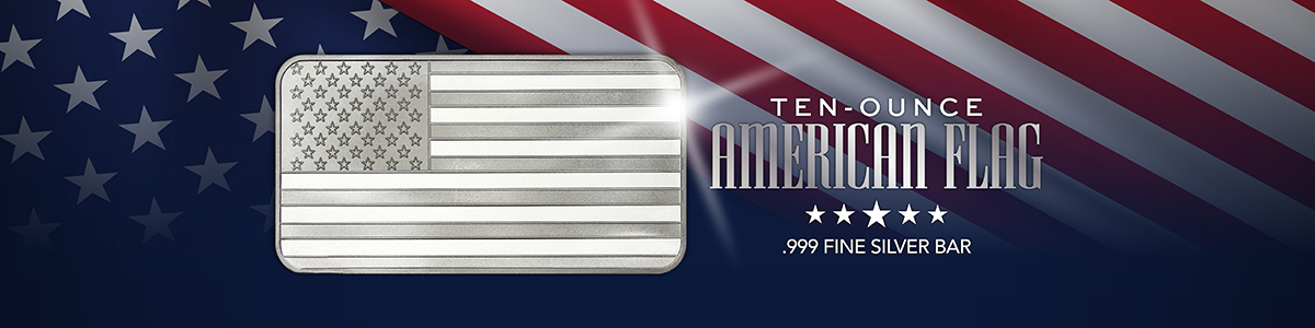 10 oz SilverTowne Minted American Flag Bars