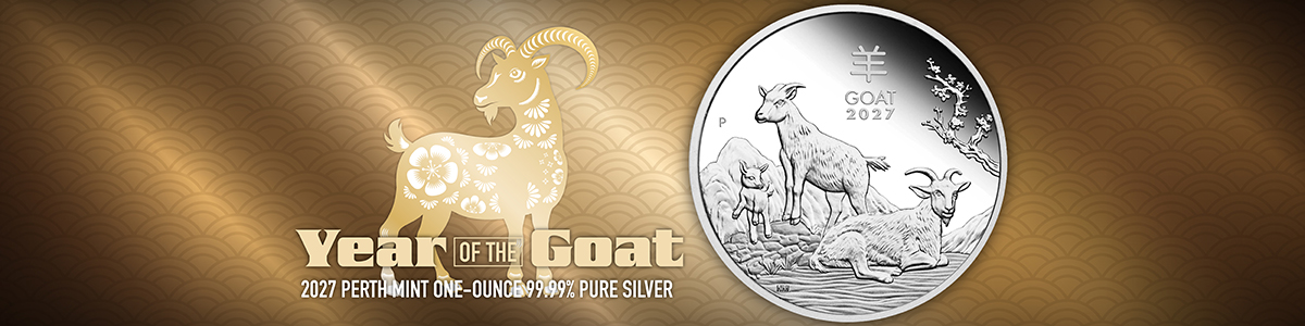 Australian Lunar Series III 2027 Year of the Goat Silver Coins