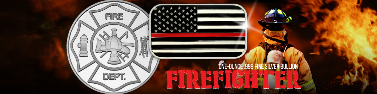 Firefighter Firemen Silver Bullion Firefighter Firemen Silver Bullion