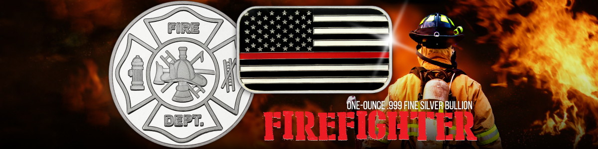 Firefighter Firemen Silver Bullion Firefighter Firemen Silver Bullion