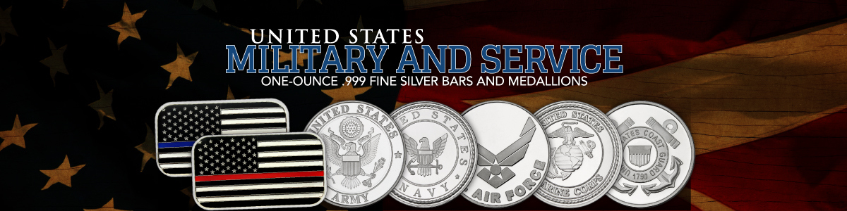 SilverTowne Minted Military and Service Silver Bullion SilverTowne Minted Military and Service Silver Bullion