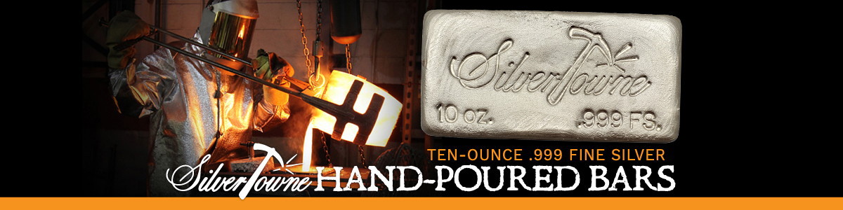 10 Ounce SilverTowne Hand Poured Silver Bar 10 Ounce SilverTowne Hand Poured Silver Bar