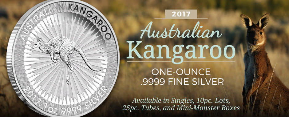 2017 Australia .9999 Silver Fine 1oz Kangaroos 2017 Australia .9999 Silver Fine 1oz Kangaroos