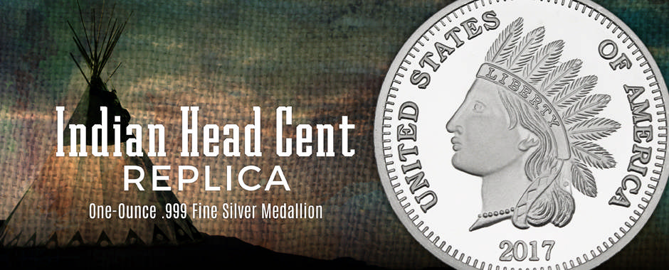 Indian Head Cent Replica Silver Medallions Indian Head Cent Replica Silver Medallions