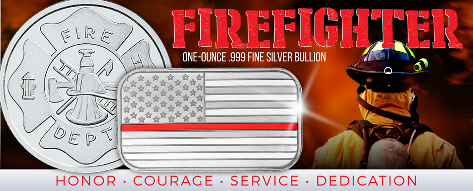 Firefighter Firemen Silver Bullion Firefighter Firemen Silver Bullion
