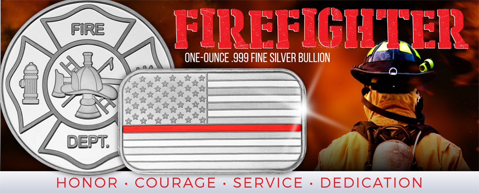 Firefighter Firemen Silver Bullion Firefighter Firemen Silver Bullion