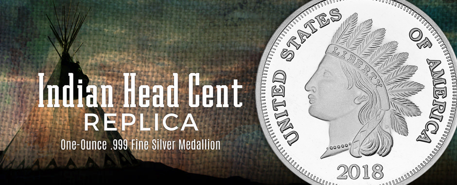 Indian Head Cent Replica Silver Medallions Indian Head Cent Replica Silver Medallions