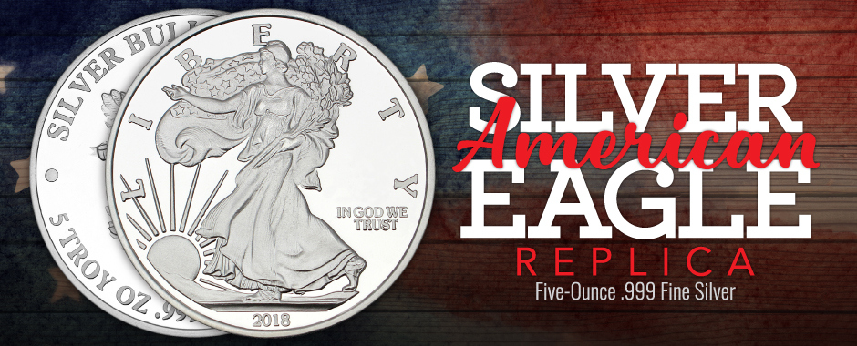 2018 Dated 5oz American Silver Eagle Replica Medallion 2018 Dated 5oz American Silver Eagle Replica Medallion