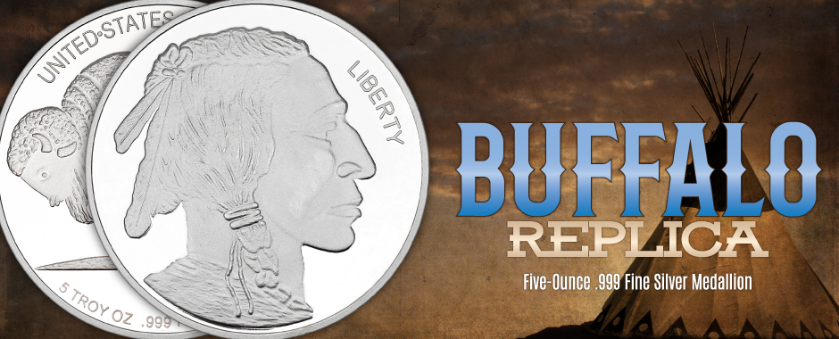 No-Date 5oz Buffalo Nickel Replica Medallion No-Date 5oz Buffalo Nickel Replica Medallion