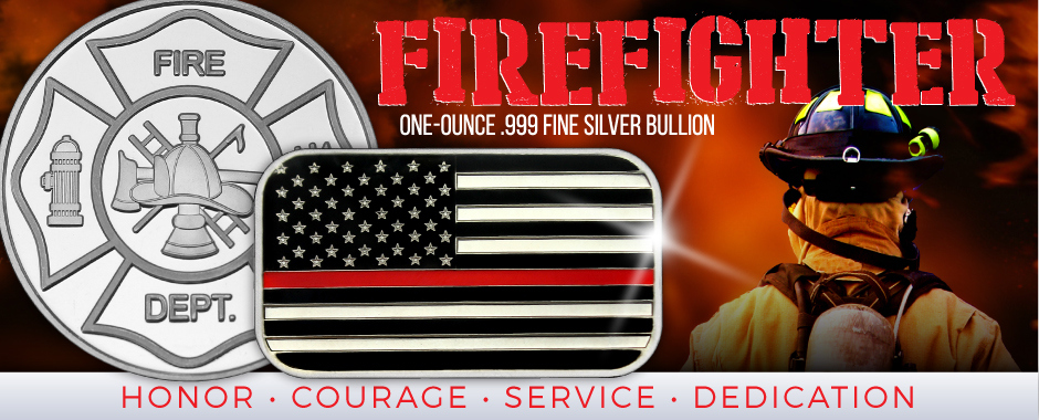 Firefighter Firemen Silver Bullion Firefighter Firemen Silver Bullion