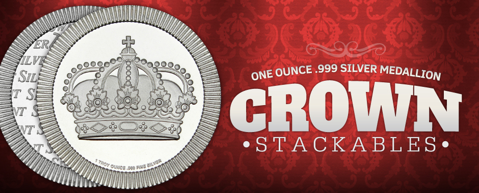 Crown Stackables 1oz Silver Medallions Crown Stackables 1oz Silver Medallions