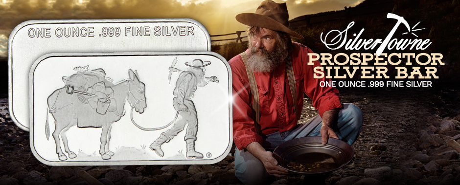 SilverTowne Prospector 1 Ounce .999 Fine Silver Bars SilverTowne Prospector 1 Ounce .999 Fine Silver Bars