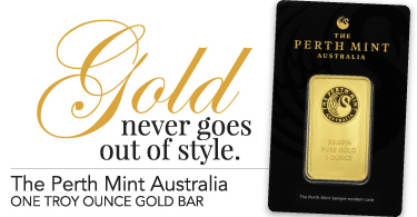 Perth Mint Australia Gold Bars in Assay Cards
