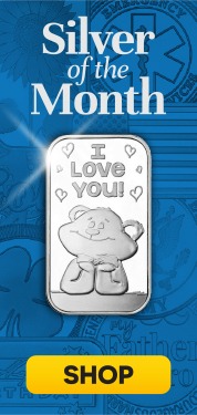 February Silver Of the Month: I Love You Daydreaming Teddy Bear 1oz .999 Silver Bar in Gift Box