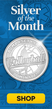July Silver Of the Month: Volleyball 1oz .999 Silver Medallion in Gift Box