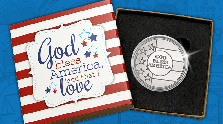 “GodBlessAmerica God Bless America 1oz .999 Silver Medallion - September Silver of the Month