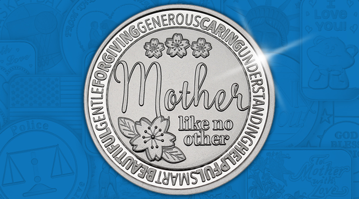 MotherLikeNoOther Mother Like No Other 1oz .999 Silver Medallion - July Silver of the Month