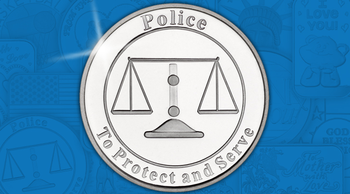 Police Police Protect and Serve 1oz .999 Silver Medallion - January Silver of the Month