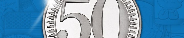 50th Anniversary 1oz .999 Silver Medallion Dated 2020 in Gift Box - August Silver of the Month 50th Anniversary 1oz .999 Silver Medallion Dated 2020 in Gift Box - August Silver of the Month